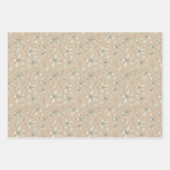 Feuille De Papier Cadeau Fleurs de Jeu sur beige clair - motif sans couture (Devant 2)