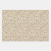 Feuille De Papier Cadeau Fleurs de Jeu sur beige clair - motif sans couture (Devant)