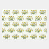 Feuille De Papier Cadeau Fleurs de jonquilles de mars (Devant 3)