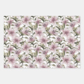 Feuille De Papier Cadeau Fleurs de lys. Modèle floral (Devant 3)