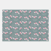 Feuille De Papier Cadeau Fleurs de Magnolia Occasions modifiables Jeu de 3 (Devant 3)