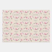 Feuille De Papier Cadeau Fleurs de Magnolia Occasions modifiables Jeu de 3 (Devant 2)