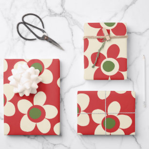 Feuille De Papier Cadeau Fleurs de Maisie motif floral de Noël lunaire