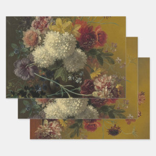 Feuille De Papier Cadeau Fleurs de maître hollandais antique Georgius van O