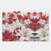 Feuille De Papier Cadeau Fleurs de Noël (Devant)