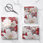 Feuille De Papier Cadeau Fleurs de Noël