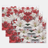 Feuille De Papier Cadeau Fleurs de Noël