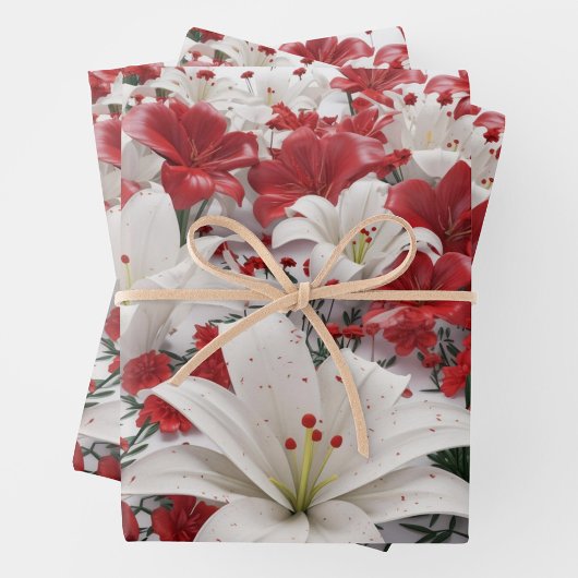 Feuille De Papier Cadeau Fleurs de Noël