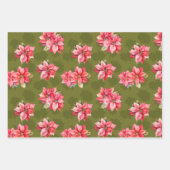 Feuille De Papier Cadeau Fleurs de Noël Poinsettia classiques (Devant 2)