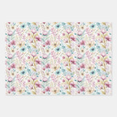 Feuille De Papier Cadeau Fleurs de Pâques pastel et printemps coordonné (Devant 2)
