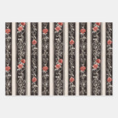 Feuille De Papier Cadeau Fleurs de rose rouge rose (Devant 2)