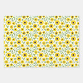 Feuille De Papier Cadeau Fleurs de soleil d'été coordonnées (Devant)