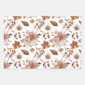 Feuille De Papier Cadeau Fleurs de terracotta rustiques et composition flor (Devant)