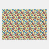 Feuille De Papier Cadeau Fleurs d'été de birthday tendance jaune pour elle (Devant)