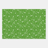 Feuille De Papier Cadeau Fleurs d'Hibiscus blanc en fleurs sur vert (Devant 2)