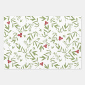 Feuille De Papier Cadeau Fleurs d'hiver, baies et feuillage (Devant 2)