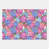 Feuille De Papier Cadeau Fleurs d'hortensia (Devant)
