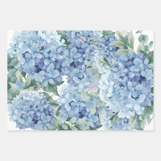 Feuille De Papier Cadeau fleurs d'Hydrangea (Devant)