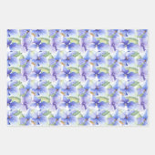 Feuille De Papier Cadeau Fleurs d'hydrangea bleu violet Mariage printanier (Devant)