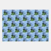 Feuille De Papier Cadeau Fleurs d'Hydrangée réelles (Devant)