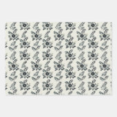 Feuille De Papier Cadeau Fleurs d'Ivoire Élégantes (Devant 3)