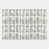 Feuille De Papier Cadeau Fleurs d'Ivoire Élégantes (Devant)