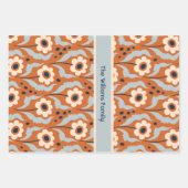 Feuille De Papier Cadeau Fleurs d'oeufs d'orange brûlés Nom personnalisé (Devant)