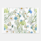 Feuille De Papier Cadeau Fleurs du jardin botanique Herbes libellules (Devant)