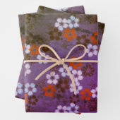 Feuille De Papier Cadeau Fleurs du soir (En situation)