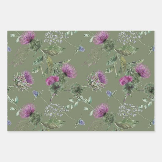 Feuille De Papier Cadeau Fleurs écossaises (Devant 3)