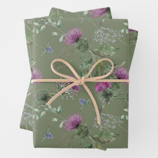 Feuille De Papier Cadeau Fleurs écossaises