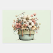 Feuille De Papier Cadeau Fleurs en pot Cozy Shabby Mignon (Devant 3)