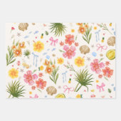 Feuille De Papier Cadeau Fleurs et coquillages Tropiques Côtiers (Devant 3)