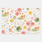 Feuille De Papier Cadeau Fleurs et coquillages Tropiques Côtiers (Devant)