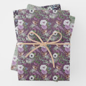 Feuille De Papier Cadeau Fleurs et oiseaux (En situation)