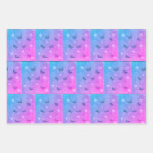 Feuille De Papier Cadeau Fleurs et papillons  (Devant)