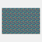 Feuille De Papier Cadeau Fleurs Et Plumes (Devant 3)