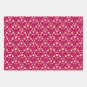 Feuille De Papier Cadeau Fleurs et points (Devant)