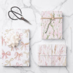 Feuille De Papier Cadeau Fleurs et vaches roses Anniversaire<br><div class="desc">Fleurs et vaches roses</div>