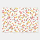 Feuille De Papier Cadeau Fleurs Félicitations Nouveau Bébé (Devant)