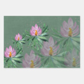 Feuille De Papier Cadeau Fleurs Fleur Fleur Violet Aquarelle Art (Devant 2)