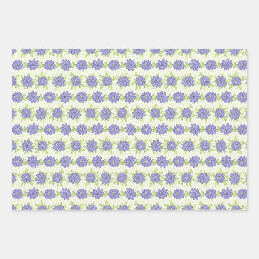 Feuille De Papier Cadeau Fleurs florales Lilac pourpres printanières (Devant 2)