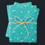 Feuille De Papier Cadeau Fleurs florissantes sur Turquoise<br><div class="desc">Trois feuilles de papier d'emballage présentent un contour de fleurs d'hibiscus blanc tropical sur un arrière - plan turquoise (ou toute couleur que vous choisissez). Joli emballage cadeau pour anniversaire,  mariage,  anniversaire,  ou toute occasion. PLUS de couleurs dans notre magasin.</div>