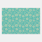 Feuille De Papier Cadeau Fleurs folkloriques dans  (Devant 2)