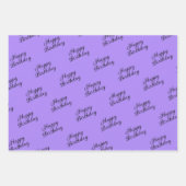 Feuille De Papier Cadeau Fleurs Fuchsia violettes coordonnées (Devant 2)