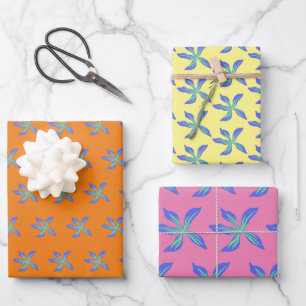 Feuille De Papier Cadeau Fleurs Hawaiiennes Bleues