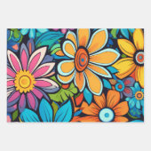 Feuille De Papier Cadeau Fleurs hippies (Devant)