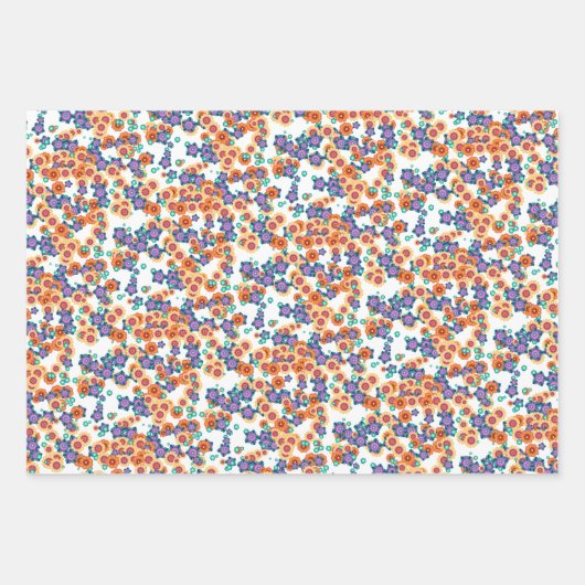 Feuille De Papier Cadeau Fleurs japonaises Abstraites uniques Motif d'art (Devant 3)