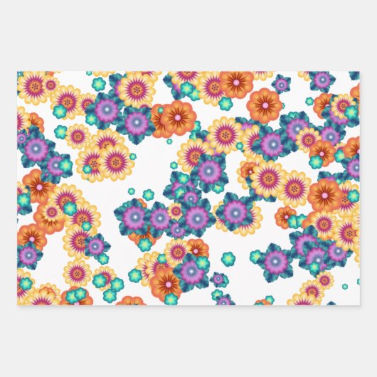 Feuille De Papier Cadeau Fleurs japonaises Abstraites uniques Motif d'art (Devant)