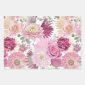 Feuille De Papier Cadeau Fleurs Jardins Roses Mixtes (Devant 2)